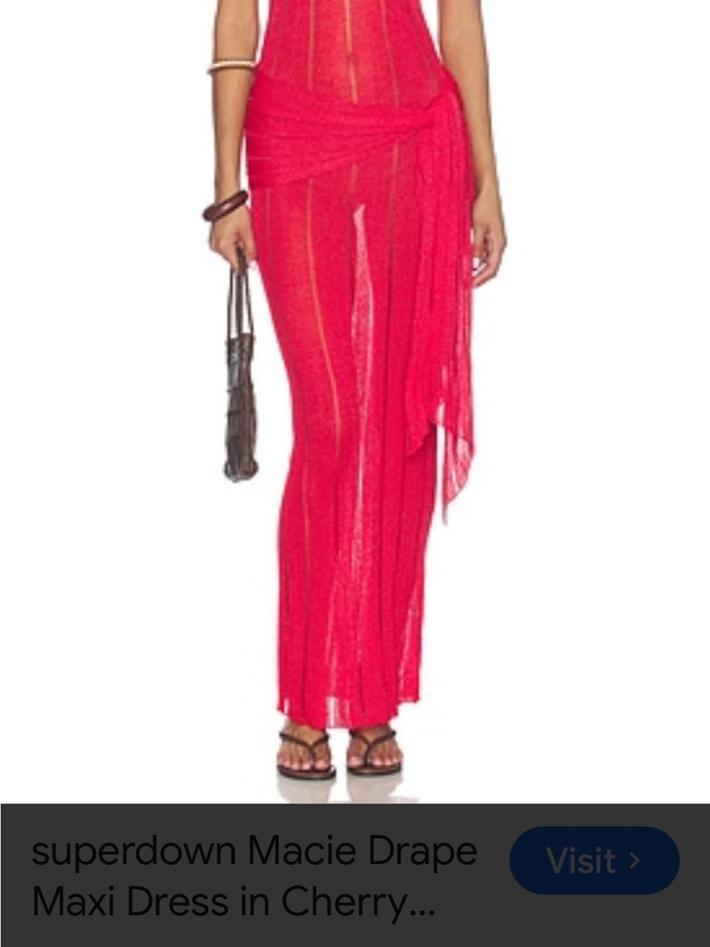 superdown Red Sheer Sleeveless Maxi with Side Tie sample
